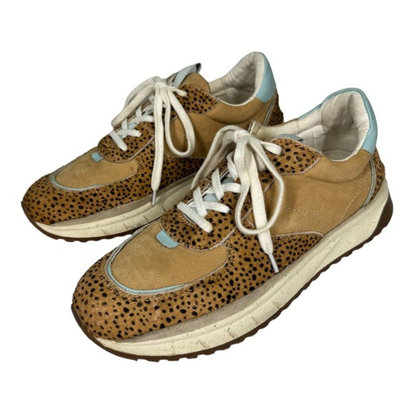 Madewell Shoes - Madewell Kickoff Trainer Sneakers in Spot Dot Calf Hair and Nubuck 9 Tan Blue